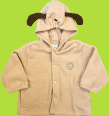 le top Peek-A-Boo Pup Brushed Terry Hooded Jacket
