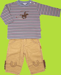 le top Galloping Boy and Pony Corduroy Pant and Long Sleeve Shirt