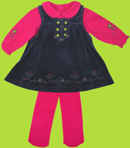 le top Alpine Garland Velour Jumper Dress and Long Sleeve Shirt Set for Infants