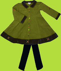 le top "Alpine Garland" Embroidered Corduroy Dress 
