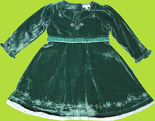 le top Sparkle Velvet Dress with Pleated Ribbon for Toddlers