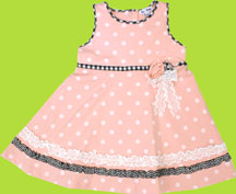 le top pink polka dot dress with lace trim and gingam