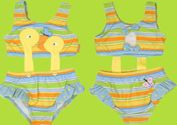le top Ducks and Butterfly Stripe Monokini 