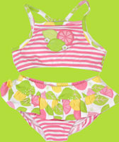 le top citrus pink lemonade 2 pc tankini swimsuit w/skirt
