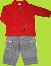 le top Toy Dachshund Brushed Terry Shirt and Corduroy Pant Set