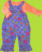 le top Bloomin' Fun Corduroy Overall with Velour Shirt