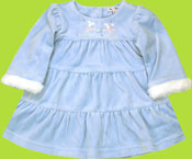 le top Winter Fun "Snowgirl" Velour Tiered Dress for infants