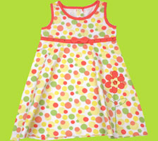 le top Daisy Dots Sun Dress with Flower Applique