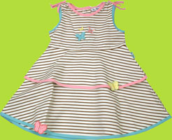 le top Stripe Sundress with 3-D butterflies