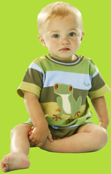 le top Rad Reptiles Striped Frog Romper 