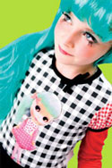 Mim-pi Black Gingham T-shirt w/Doll Screen 