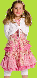 Mim-Pi Pink Floral Dress with Ruffles and Tieres