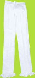 mim-pi White Footless Tights w/Eyelet Hem