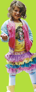 Mim-pi Yellow Sugar and Spice T-shirt and Multicolored Tule Tiered Skirt