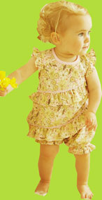 "Soleil" Floral Bubble w/Spiral Ruffle 