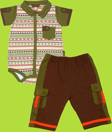 rabbit moon voyager bodysuit and brown french terry pants