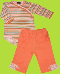 rabbit moon lily stripe bodysuit with lace trim