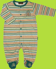 rabbit moon robot striped footed coverall