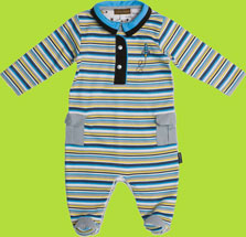 Rocket Stripe Footed Coverall