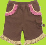 Rabbit Moon Cocoa Knit Capri Pant w/Sprinkles Ruffle 