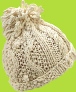 2 H Hand Knits Natural Cable Knit Children's Hat 