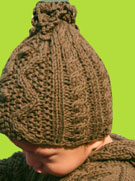 2 H Hand Knits Kangaroo Cable Knit Children's Hat 