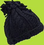 2 H Hand Knits Indigo Cable Knit Boy Hat