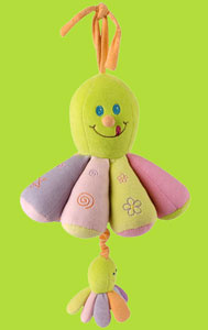 Musical Mother and Baby Octopus Crib Toy