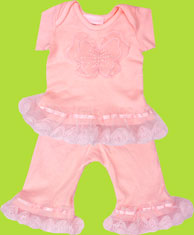 Bebemonde Pink Butterfly Tulle Pant Set