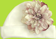 Blossom Babies White Hat w/Light Purple Dahlia