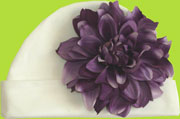 Blossom Babies White Hat w/Purple Dahlia