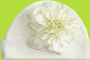 Blossom Babies White Baby Hat with White Dahlia Flower