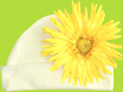 Blossom Babies White Baby Hat w/Yellow Sunflower
