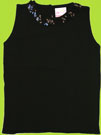 CR Kids Black Sleeveless Knit Top With Sequin Trim 