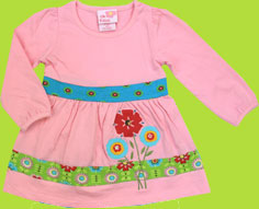 CR Kids Pink Flower Applique Tunic