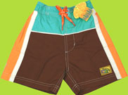 CR Kids Plaid Fhish Color Block Swim Trucks for Boys