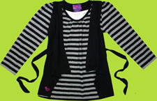Cotton Resourses Black and Grey Stripe Tunic w/Vest