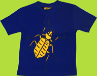 CR Kids Plaid Fish Bugs Royal Blue T-shirt