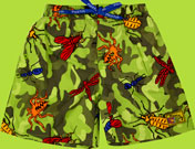 CR Kids Plaid Fish Camo Bugs Swim Trunk 