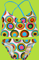 CR Kids Plaid Fish Bulls Eye Two Piece Swim Suit