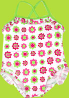 CR Kids Plaid Fish Daisy Dots One Piece Swim Suit