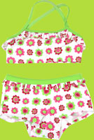 CR Kids Plaid Fish Daisy Dots Two Piece Swim Suit