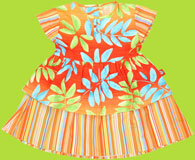 clayeux aloha print and stripe dress 