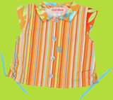 clayeux aloha print and striped button-up shirt