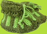 Hand Knit Melon Green Baby Booties 