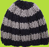 Navy and Grey Stripe Baby Boys Hat 