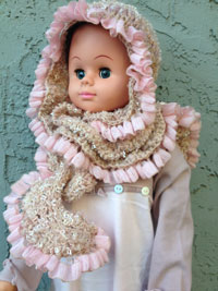 Pink Natural Wool Photo Prop Baby Hat w/Pink Ruffle