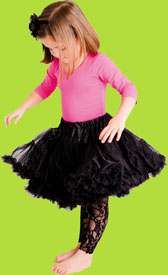 Country Kids Black Lace Footless Tights