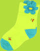 Country Kids Lime 3-D Magic Posy Socks