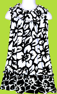 Danica and Dylan Black and White Dress wSmocking 